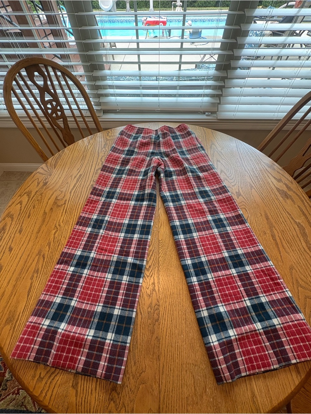 Pendleton 70’s Vintage Wide Leg Red Plaid Trousers Pants Size 14 VGUC